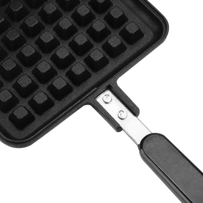 RBGIIT Kitchen Gas Stove Non Stick Waffle Maker Pan Press Plate Cooking Baking Tool with Long Handle Low Power Consumption Black_8 - Image 4