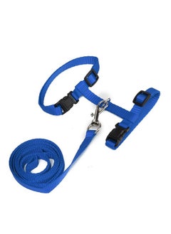 BESTPICKS Adjustable Harness And Leash Collar Blue/Black  - Image 1