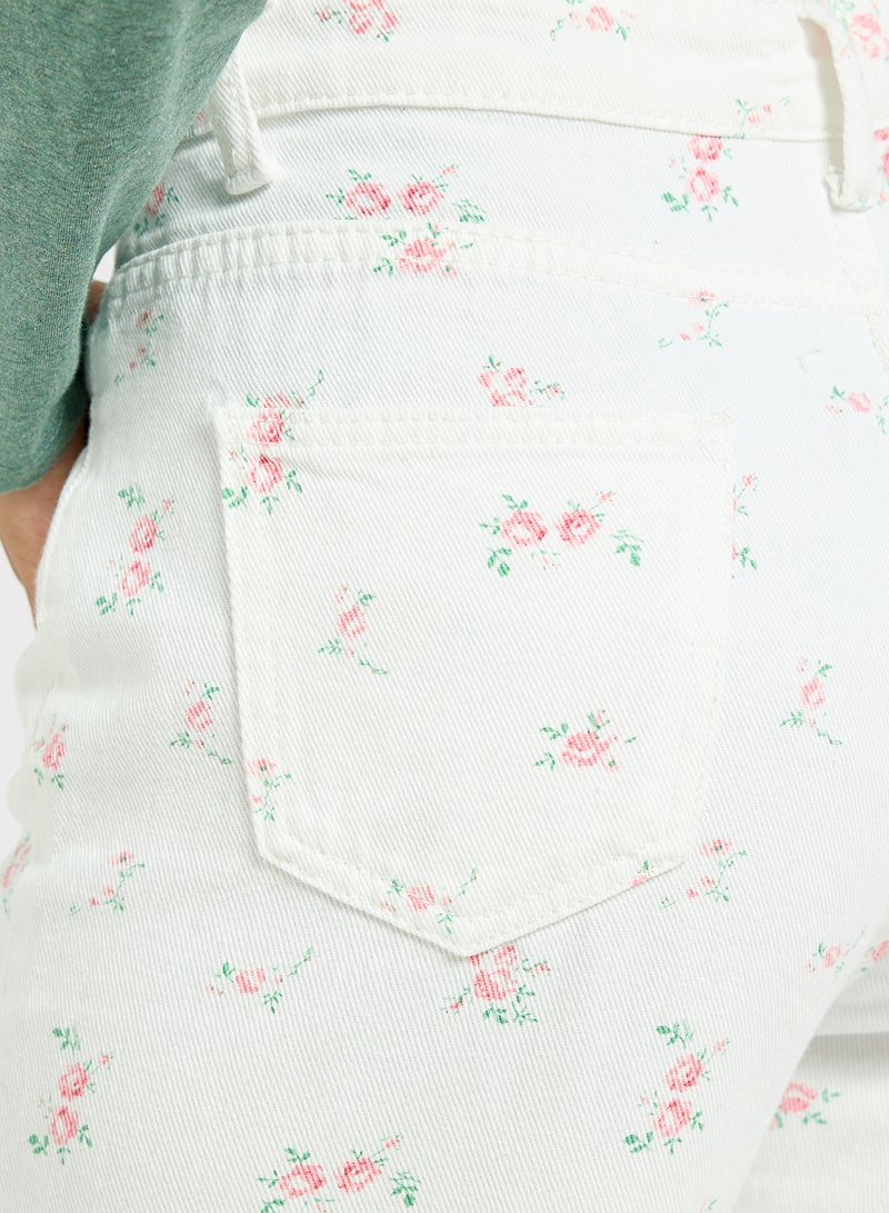 Ginger Mid Rise Vintage Floral Straight Fit Jeans  - Image 5