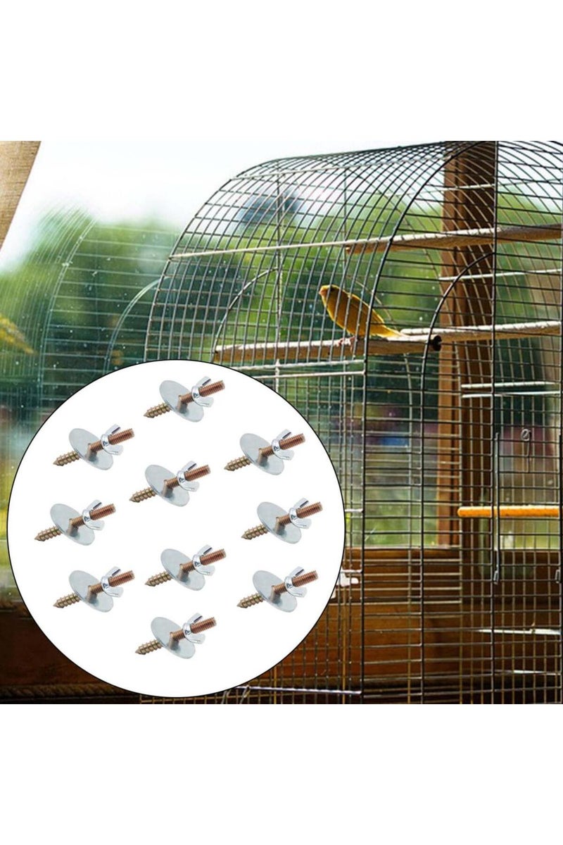 erorex 10 Pieces Nut Screw Mount Kits Bird Cage Perch Screws and Nuts Screw Nut with Gaskets for Parrot ... - Image 3