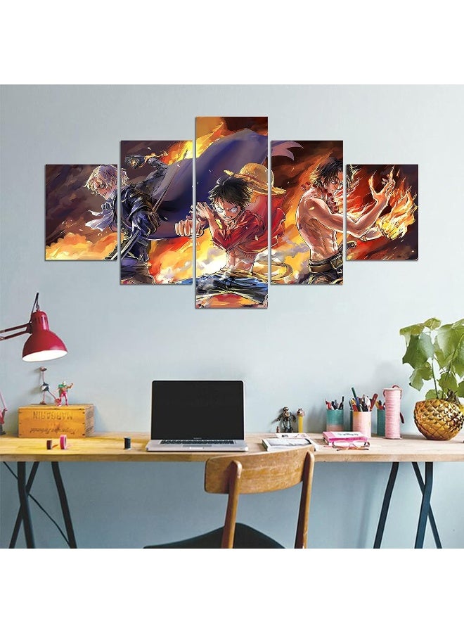 Home Trove Kaiwalk Anime One Piece Poster, The Straw Hat Pirates Luffy Ace Sabo Three Brothers Print On Canvas Painting Wall Art For Living Room Decor Boy Gift  - Image 2