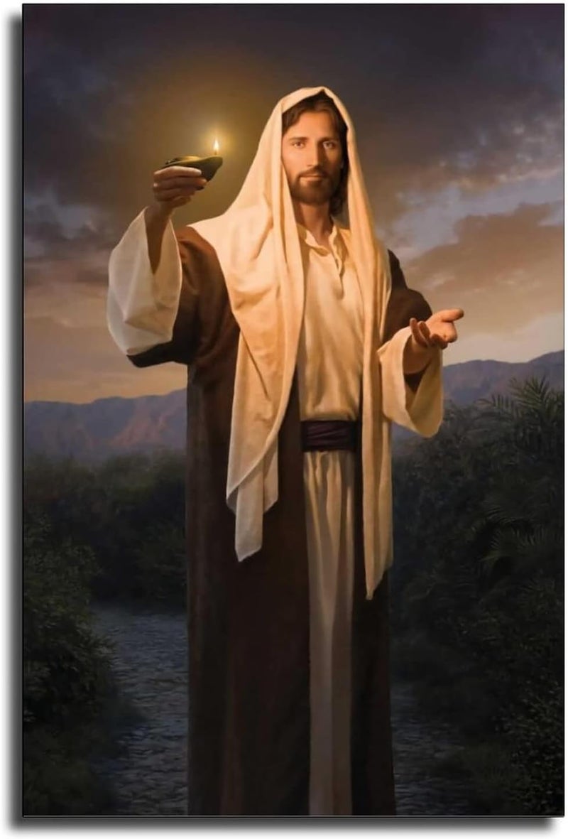 FireDeer Catholic Jesus Poster Print On Canvas Painting Christian God Pictures for Living Room No Frame (Kindly Light,20x30inch) - Image 1