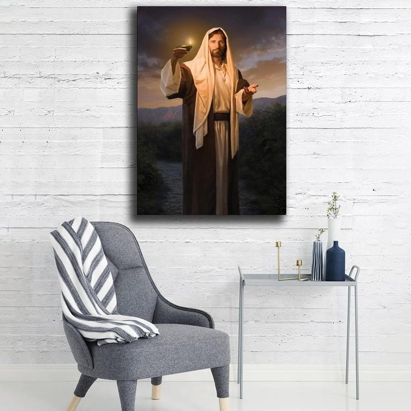 FireDeer Catholic Jesus Poster Print On Canvas Painting Christian God Pictures for Living Room No Frame (Kindly Light,20x30inch) - Image 3