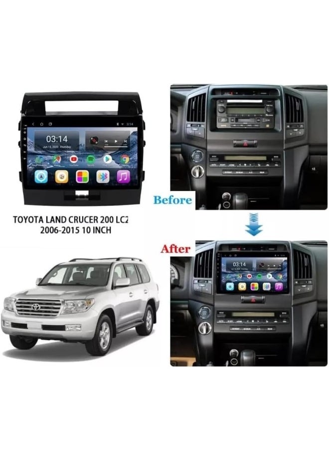 Vierex - Android Car Stereo Screen For Toyota Land Cruiser LC200 2008-2015 GXR With CarPlay Android Auto Wireless WiFi DSP AHD Camera Included Fast Interface (4+32GB Carplay) - Image 1