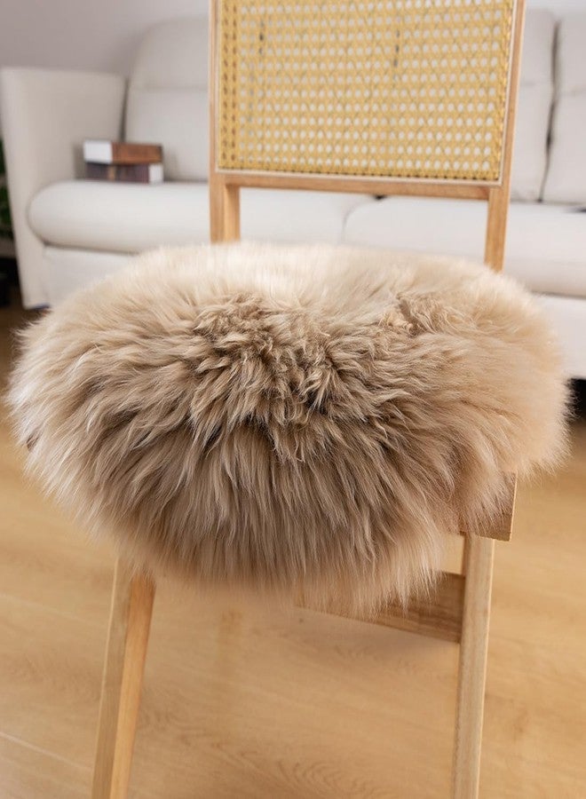 LLB Sheepskin Chair Pads - Office & Dining Room Chair Cushion - Tan, 16.5" Round (Pack of 1) - Image 3