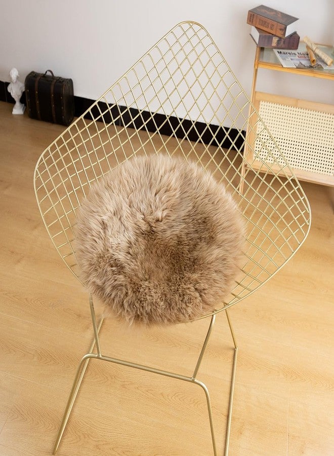 LLB Sheepskin Chair Pads - Office & Dining Room Chair Cushion - Tan, 16.5" Round (Pack of 1) - Image 5