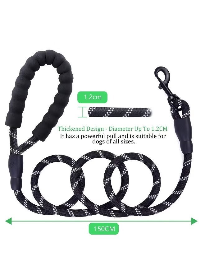 Dog leash with comfortable cushioned handle and high reflectivity, suitable for small, medium and large dogs,Training Leash with 360° Swivel Anti-Tangle, Traction Rope (1.2cm*1.5m) - Image 2
