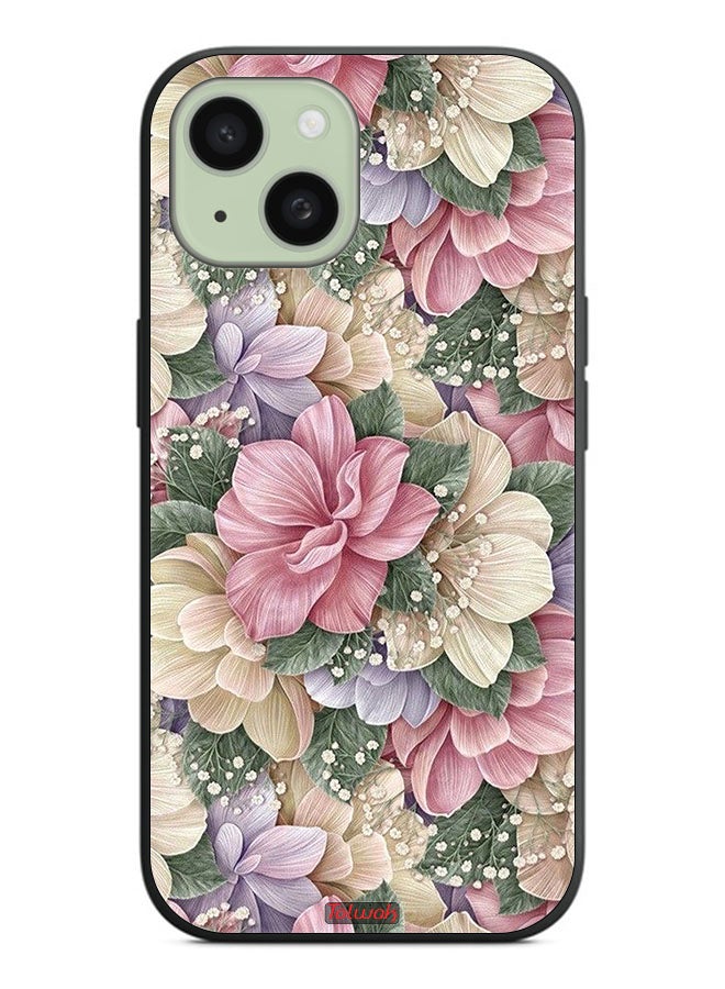 Tolwak Apple iPhone 15 Protective Case Cover Hd Floral - Image 2