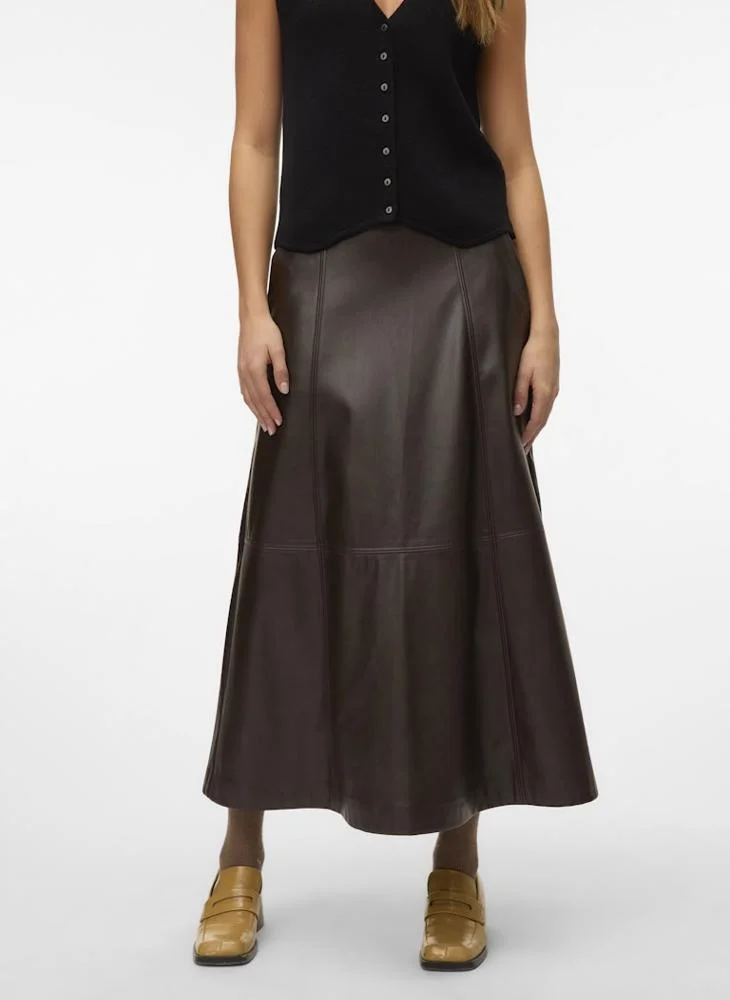 Vmolive High Waist Coated Ankle Skirt