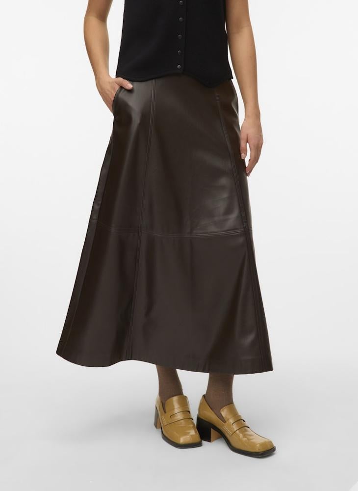 VERO MODA Vmolive High Waist Coated Ankle Skirt - Image 3