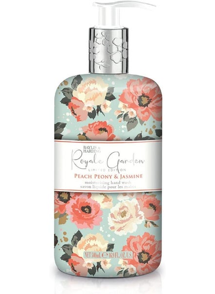 Baylis & Harding Baylis & Harding Liquid Hand Soap Wash with Dispenser, Royale Garden, Peach Peony & Jasmine, 16.9oz/500ml (6-Pack) 