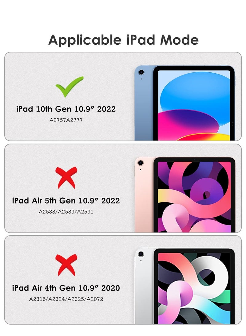 سابويل حافظة ايباد الجيل العاشر 2022، حافظة ايباد 10.9 انش مع ظهر شفاف وغطاء اطار مقاوم للصدمات من البولي يوريثين الحراري [حامل قلم مدمج، يدعم النوم/الاستيقاظ التلقائي] - ذهبي وردي - Image 2