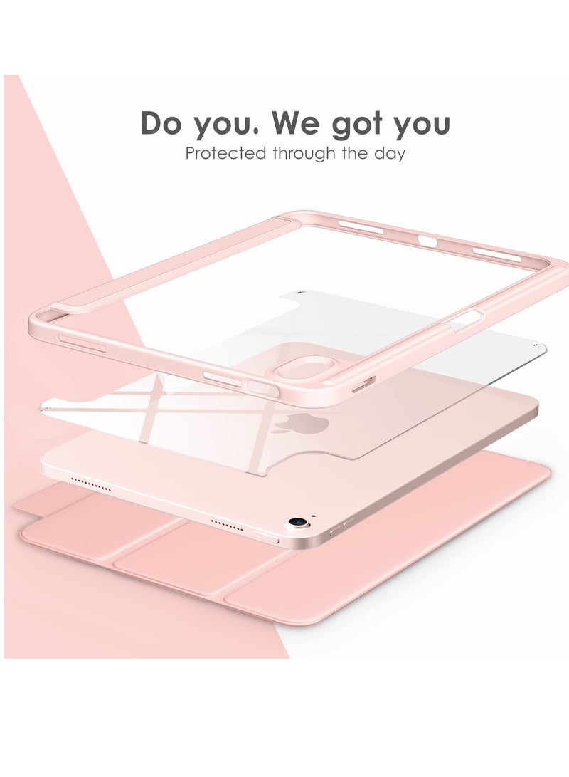 سابويل حافظة ايباد الجيل العاشر 2022، حافظة ايباد 10.9 انش مع ظهر شفاف وغطاء اطار مقاوم للصدمات من البولي يوريثين الحراري [حامل قلم مدمج، يدعم النوم/الاستيقاظ التلقائي] - ذهبي وردي - Image 4