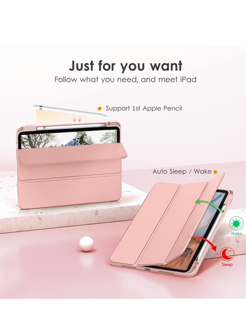 سابويل حافظة ايباد الجيل العاشر 2022، حافظة ايباد 10.9 انش مع ظهر شفاف وغطاء اطار مقاوم للصدمات من البولي يوريثين الحراري [حامل قلم مدمج، يدعم النوم/الاستيقاظ التلقائي] - ذهبي وردي - Image 5