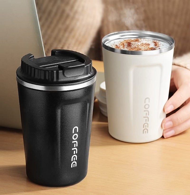 proxin 500 ml Stainless Steel Travel Mug Double Wall Vacuum Insulated Black 8 Hrs Hot 14 Hours Cold Ideal for Personal Corporate Gifting - Image 1