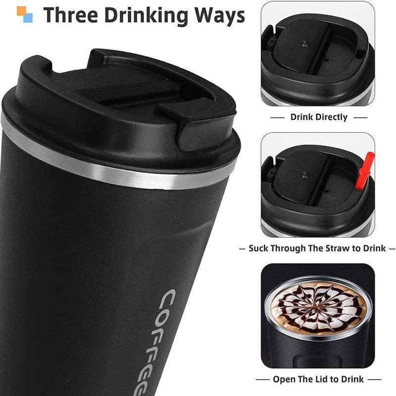 proxin 500 ml Stainless Steel Travel Mug Double Wall Vacuum Insulated Black 8 Hrs Hot 14 Hours Cold Ideal for Personal Corporate Gifting - Image 2
