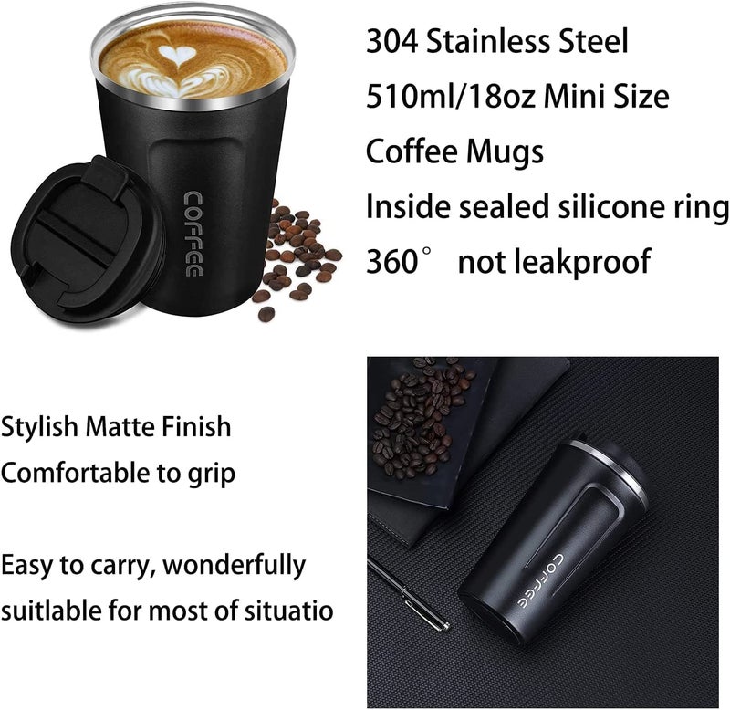 proxin 500 ml Stainless Steel Travel Mug Double Wall Vacuum Insulated Black 8 Hrs Hot 14 Hours Cold Ideal for Personal Corporate Gifting - Image 4