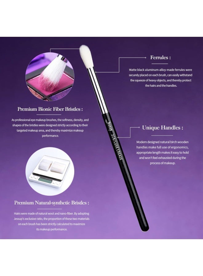 Jessup Eye Makeup Brushes Set Professional 15pcs with Eyeshadow Blending Concealer Eyebrow Eyeliner Brush (Black/Silver) T177 - Image 3
