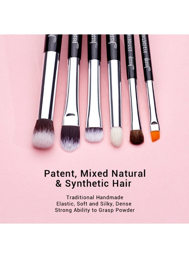 Jessup Eye Makeup Brushes Set Professional 15pcs with Eyeshadow Blending Concealer Eyebrow Eyeliner Brush (Black/Silver) T177 - Image 4