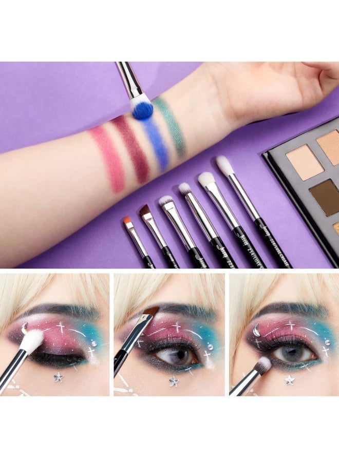 Jessup Eye Makeup Brushes Set Professional 15pcs with Eyeshadow Blending Concealer Eyebrow Eyeliner Brush (Black/Silver) T177 - Image 5