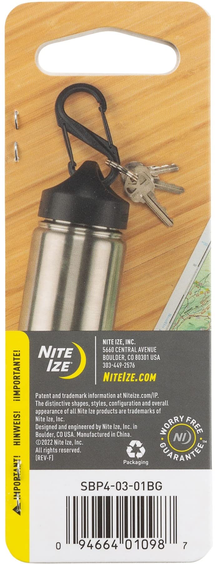 NITE IZE نيت آيز S-Biner بلاستيك مزدوج كارابيني #4 - أسود (عبوة 2) - Image 2