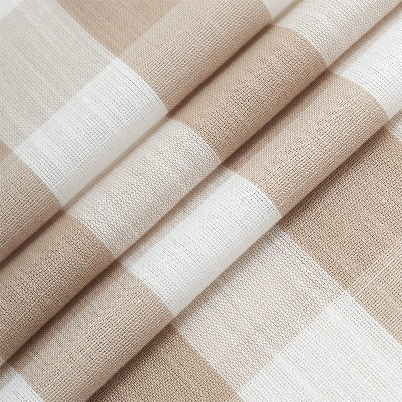 Jubilantex Buffalo Check Semi Sheer Curtain Panels Tan White Gingham Curtains Farmhouse Grommet Window Drapes for Living Room Bedroom 52"x84",2 Panels - Image 5