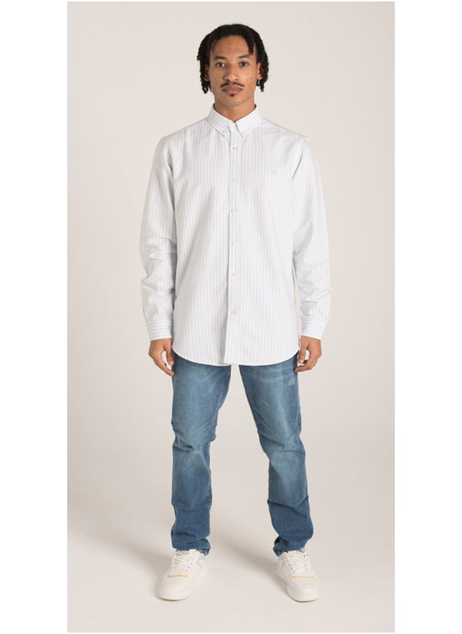 Marco Bergamo - Long Sleeves Casual Striped Sh - Image 1