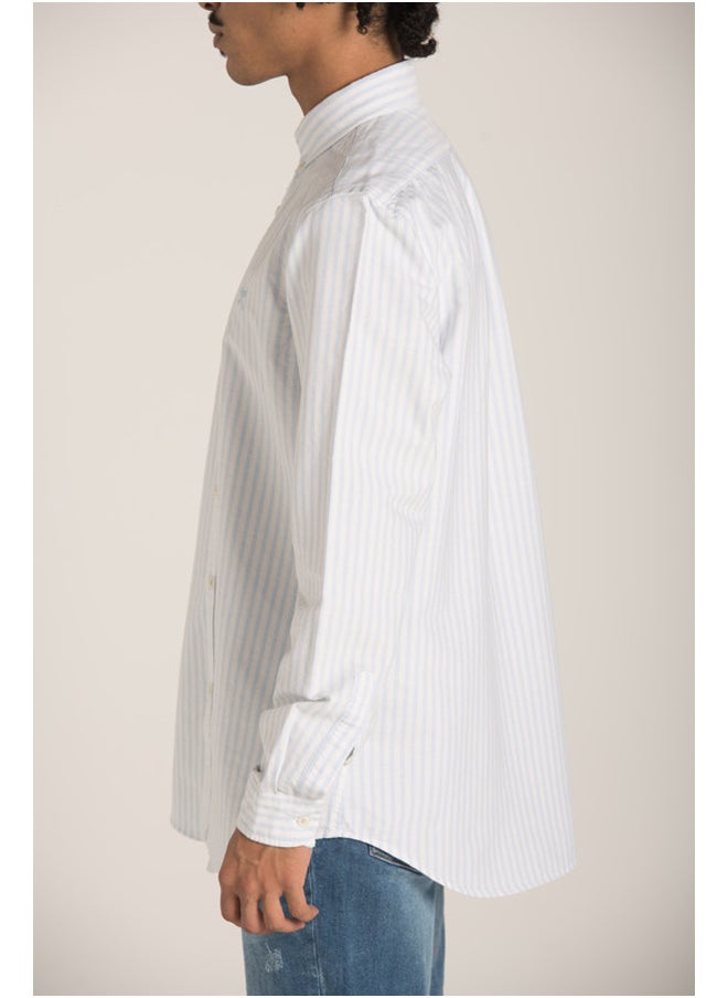 Marco Bergamo - Long Sleeves Casual Striped Sh - Image 1