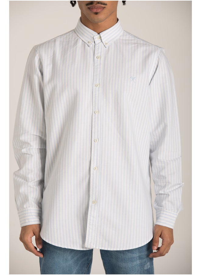 Marco Bergamo - Long Sleeves Casual Striped Sh - Image 1