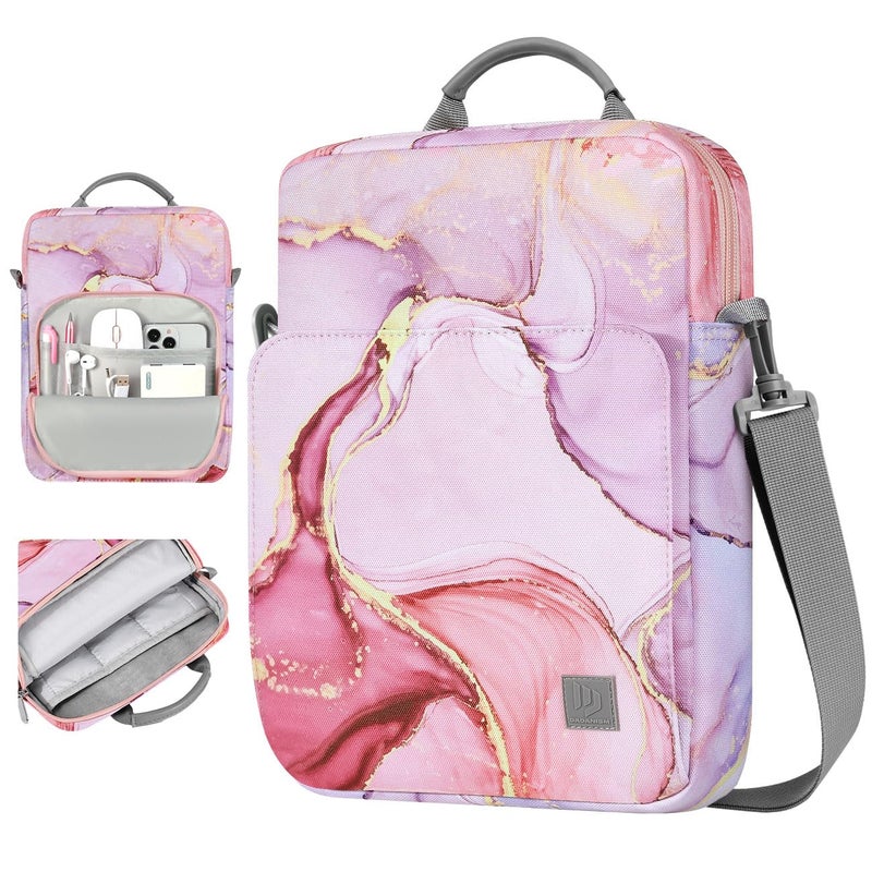 Dadanism 9-11 Inch Tablet Sleeve Bag Carrying Case with Shoulder Strap for iPad (A16) 11", iPad 10th Gen 10.9", iPad Air M4/Pro M5 11", iPad 9/8/7th 10.2", Galaxy Tab A11+ Plus 11", Cloudy Pink - Image 1