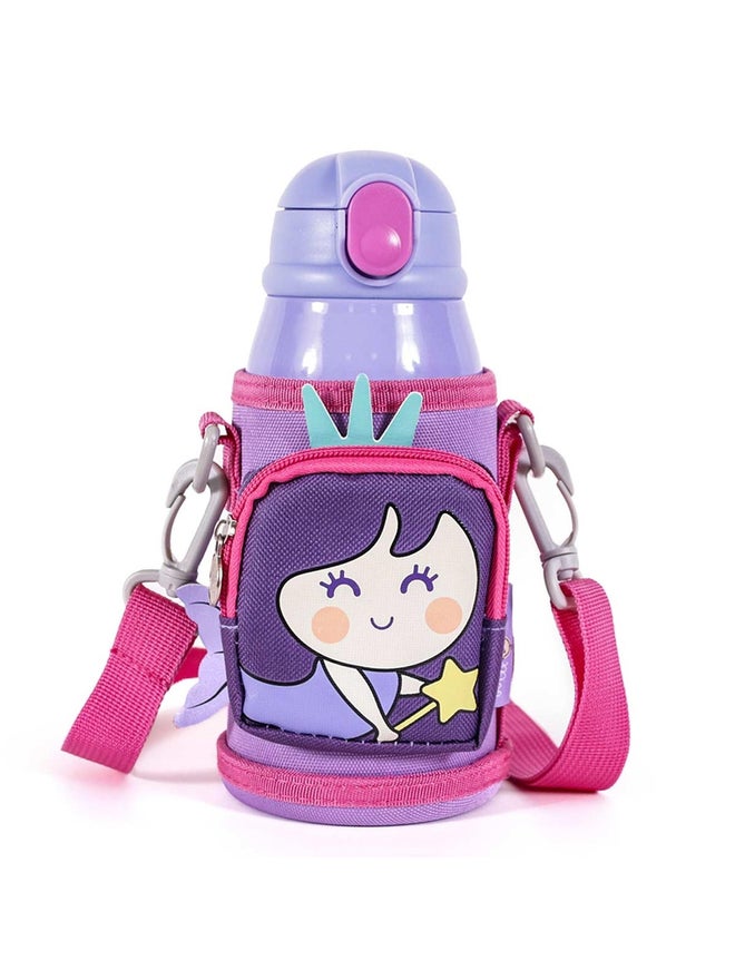 Milk&Moo Steel Kids Water Bottle with Bag 550ml Mermaid - Image 1