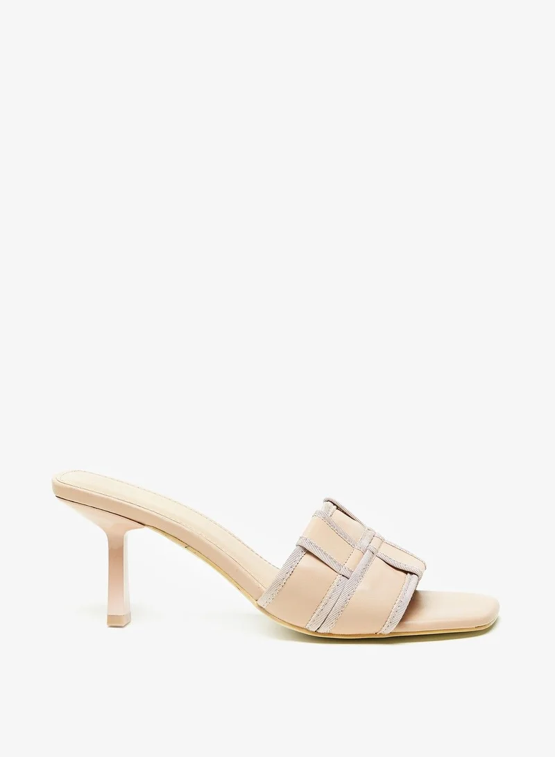 Flora Bella Textured Slip On Sandals with Stiletto Heels