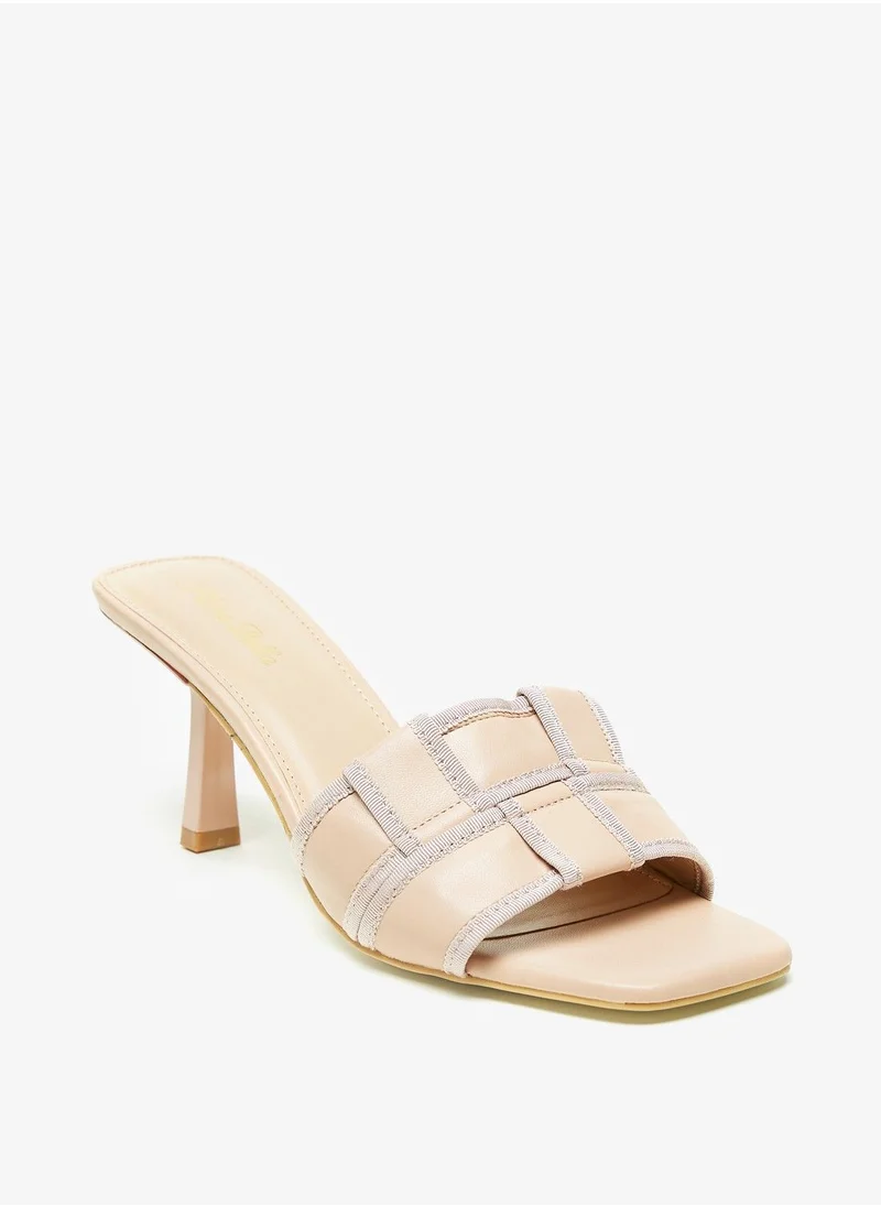 Flora Bella Textured Slip On Sandals with Stiletto Heels