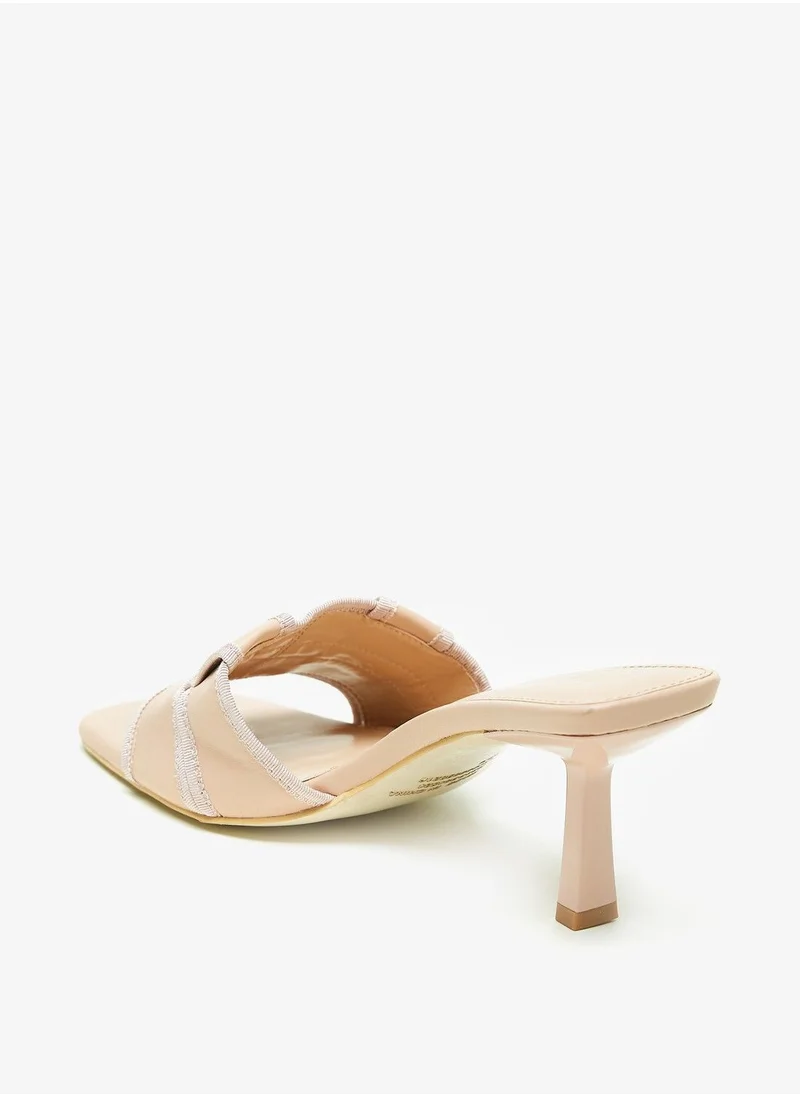 Flora Bella Textured Slip On Sandals with Stiletto Heels