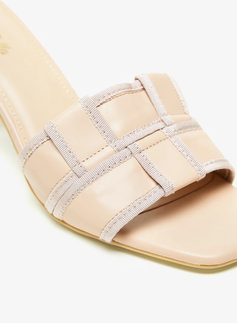 Flora Bella Textured Slip On Sandals with Stiletto Heels