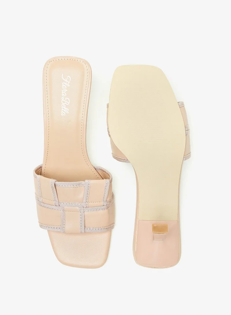 Flora Bella Textured Slip On Sandals with Stiletto Heels