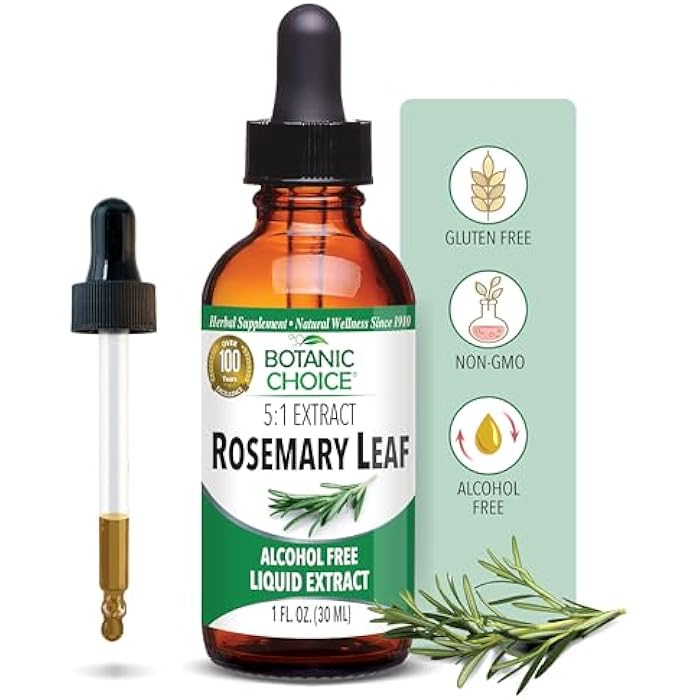 Botanic Choice – Rosemary Leaf Liquid Extract – Alcohol Free, Gluten Free – Fast Acting Supplement Drops – Easy to Use Dropper – 1 Fluid Ounce - Image 1