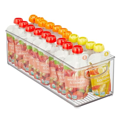 InterDesign iDesign Recycled Plastic Stackable Storage Bin with Handles  Clear