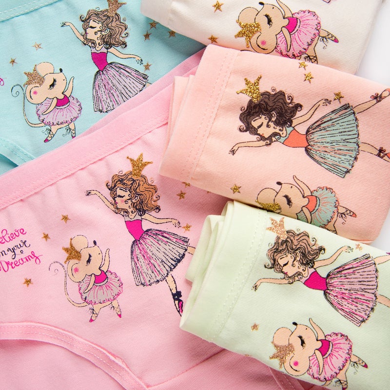 Happyfox Girls Mixcolor 5 Pack Printed Panties  - Image 1