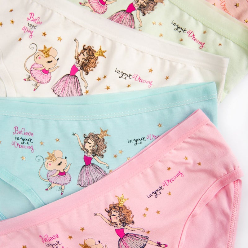 Happyfox Girls Mixcolor 5 Pack Printed Panties  - Image 4