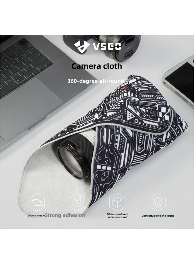 Weigao VSGO Camera Folding Cloth Magic Cloth Micro Single Package Hundred Patch Storage Bag Lens Protective Bag Liner Bag-Color:Geometric Tracing  - Image 2