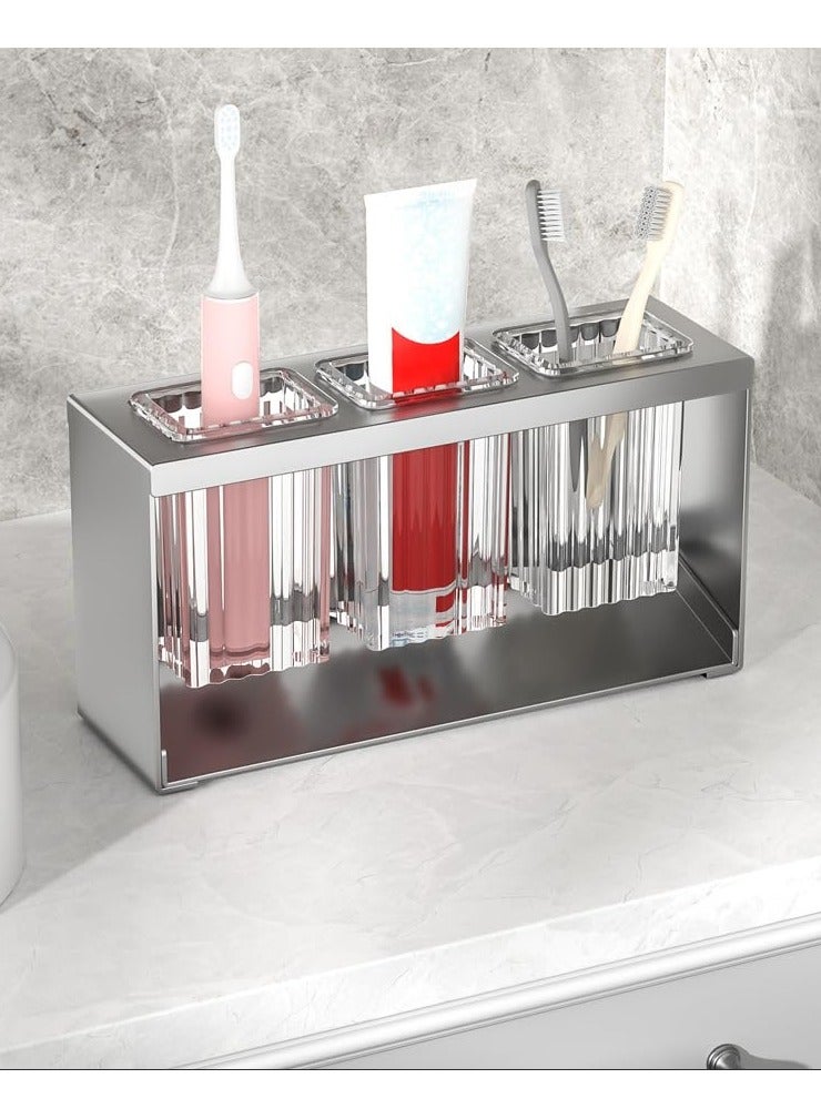 سوكاني حامل تجفيف أدوات المائدة، صندوق حامل أدوات المائدة، منظم أدوات المائدة، شوكة، 3 أكواب، عيدان تناول الطعام (رمادي) - Image 3