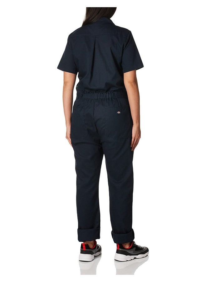 Dickies - Dickies womens Short Sleeve Flex Work Utility Coveralls, Dark Navy, Large US - Image 1