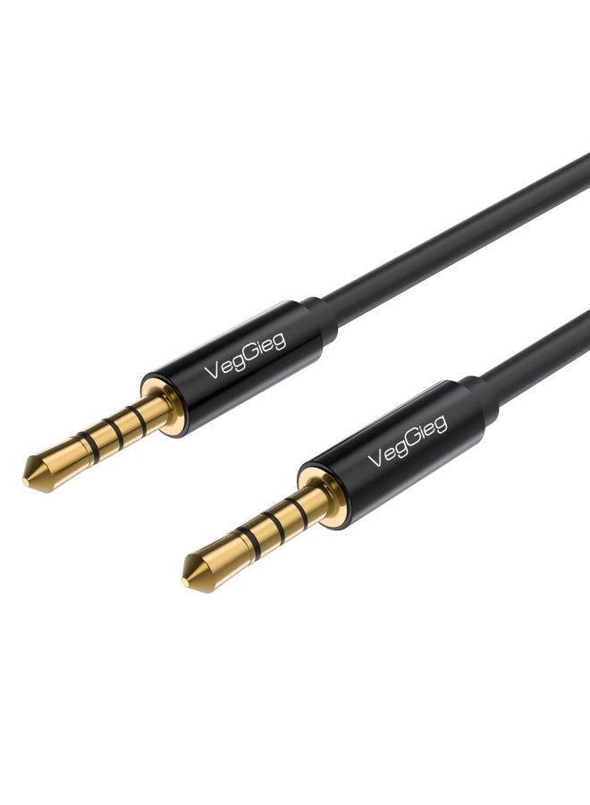 Weige Aux Audio Cable 3.5mm Public-to-public Audio Audio Mobile Phone Computer Notebook Connection Headset Vehicle-mounted Cable-Color:Black Metal Head (1 M)  - Image 1