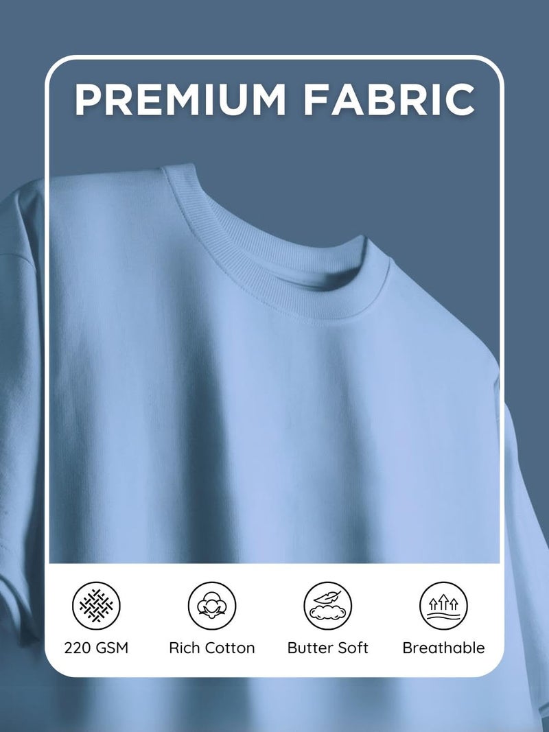 NOBERO Men's Never Say No-Relaxed Fit Cotton Tee Powder Blue - Image 5