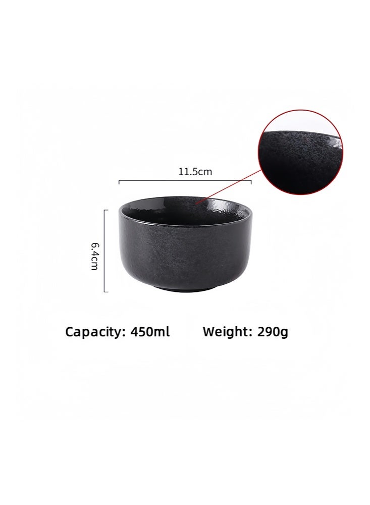 طقم شاي ماتشا أسود – 6 قطع تشمل وعاء سيراميك أسود، مضرب ومثبت، منخل، ملعقة وخافق من الخيزران – طقم ماتشا ياباني لمحبي الشاي التقليدي - Image 3