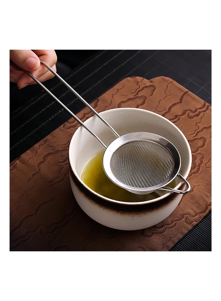 طقم شاي ماتشا أسود – 6 قطع تشمل وعاء سيراميك أسود، مضرب ومثبت، منخل، ملعقة وخافق من الخيزران – طقم ماتشا ياباني لمحبي الشاي التقليدي - Image 5