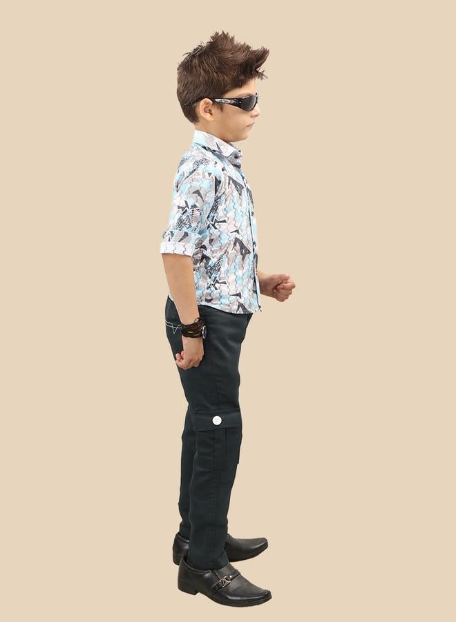 Ts Trends Printed Buttoned Shirt and Pant Set - Image 3