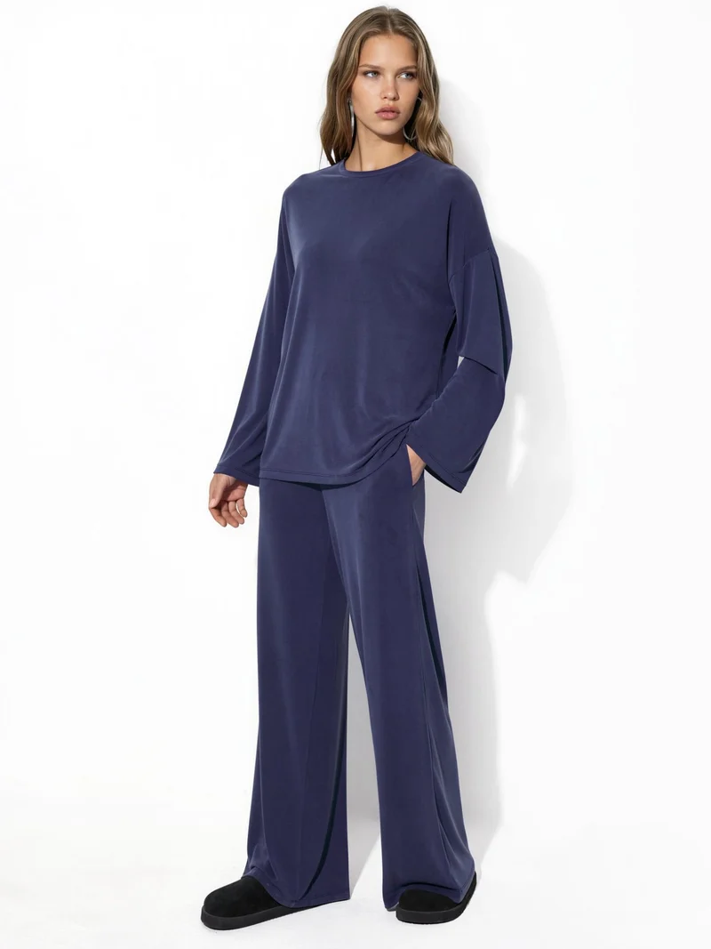 بوسيم BUSEM Elastic Waist Straight Leg Modal Pants
