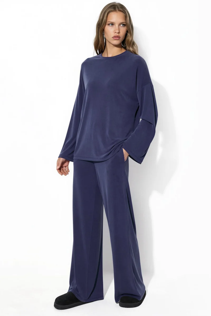 بوسيم BUSEM Elastic Waist Straight Leg Modal Pants